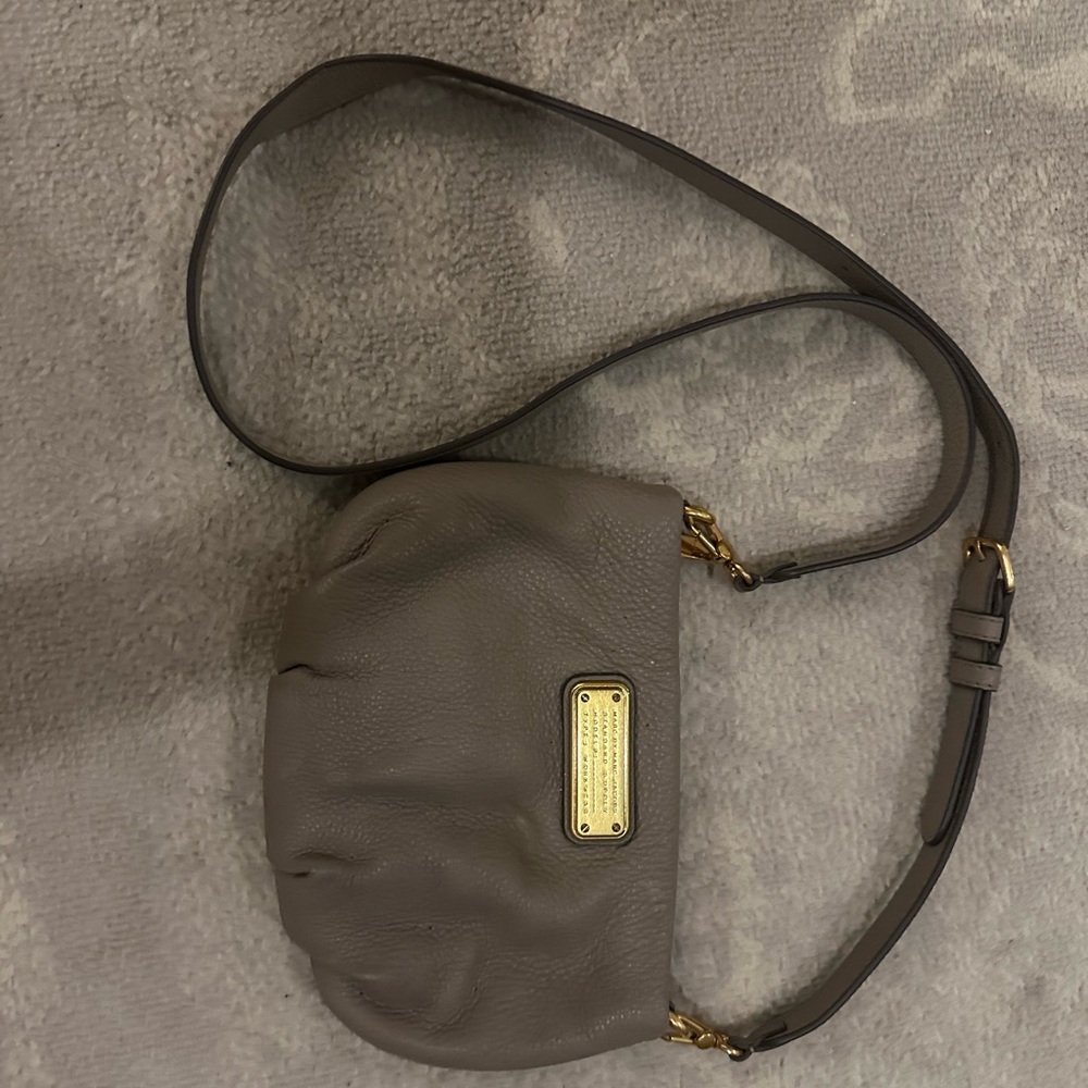 Marc Jacobs Gray Crossbody Bag with Gold Accent